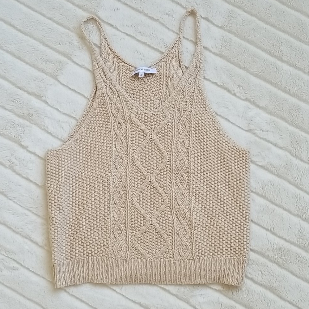 Cream knit tank